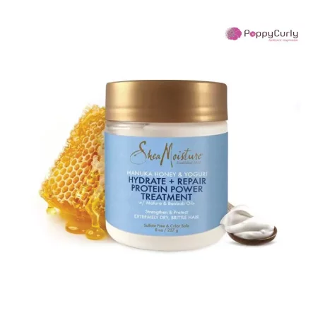 Manuka Honey and Yogurt Hydrate & Repair Protein-Strong Treatment 8oz de SheaMoisture disponible à Casablanca chez Poppycurly.ma.